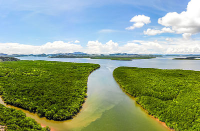 Scenic view of land against sky