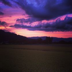 Scenic view of landscape against cloudy sky