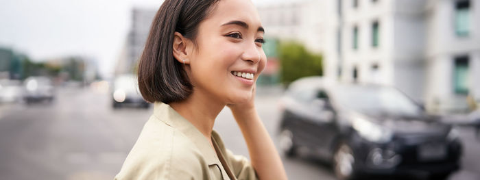 Young woman looking away