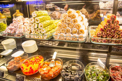 Close-up of cake for sale at store