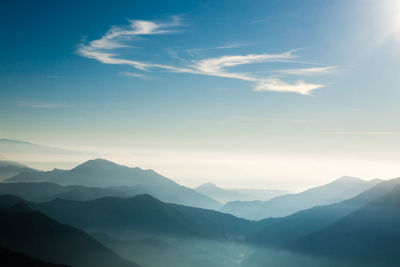 Scenic view of mountains against sky