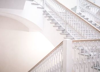 High angle view of spiral staircase in building