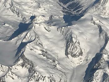 Full frame shot of snowcapped mountains