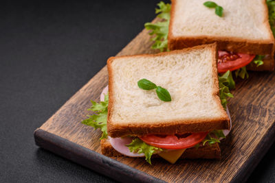 Close-up of food on cutting board