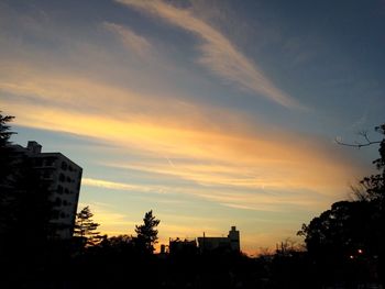 Buildings at sunset