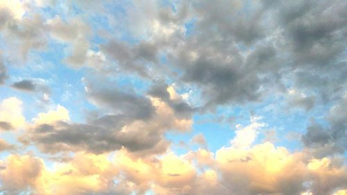 Low angle view of clouds in sky