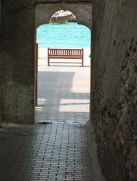 View of empty walkway