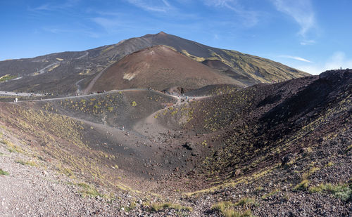 The beautiful etna volcano with its silvestri craters