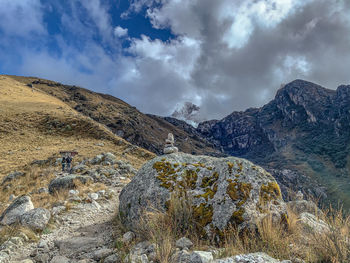 Scenic view of rocky mountains against sky