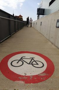 Man walking on footpath