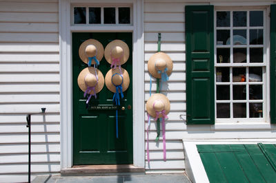 View of balloons on building