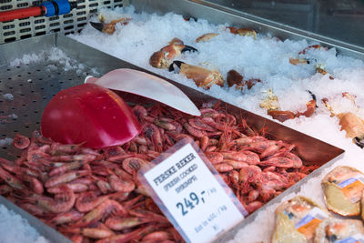 Fish for sale at market stall