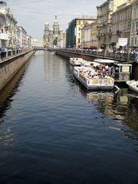 River amidst buildings against sky in city