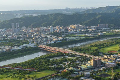 New taipei city from kite hill at sunset