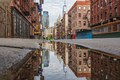 Canal amidst buildings in city