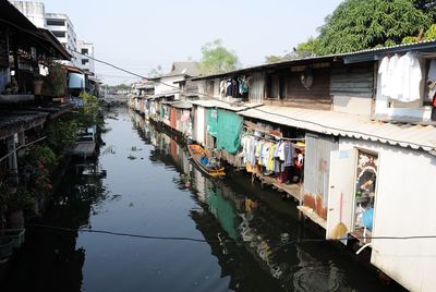 View of canal along buildings