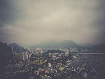 High angle view of townscape against sky