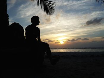 Scenic view of sea at sunset