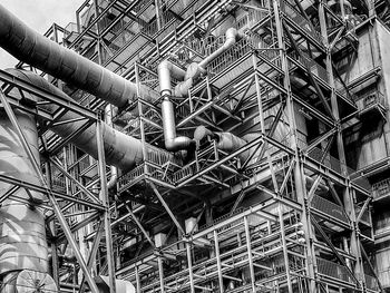 Low angle view of crane at construction site