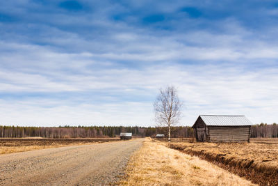 Road passing through field