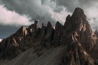 Panoramic view of rocky mountains against sky