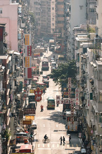 High angle view of traffic on city street