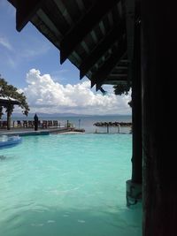 View of swimming pool at beach