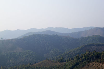 Scenic view of mountains against clear sky