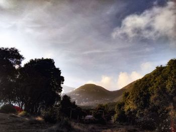 Scenic view of mountains against sky