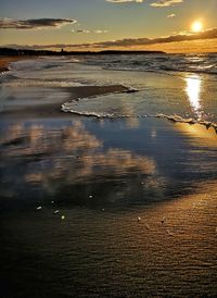 Scenic view of sea during sunset