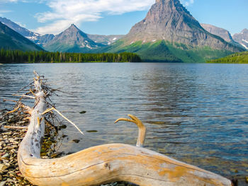 Scenic view of lake against mountains