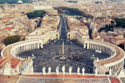 Tilt-shift image of st peter square