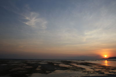 Scenic view of sunset over sea