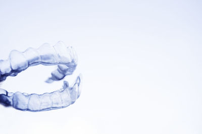 High angle view of ice cream over white background