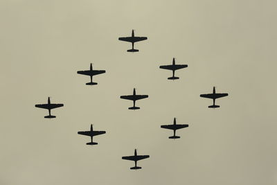 Low angle view of airplane flying in sky