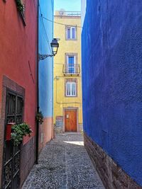 Backstreets of the colourful town of bosa in sardinia, italy
