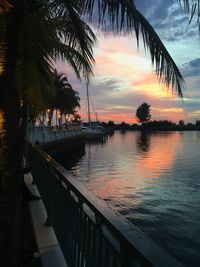 Scenic view of sea during sunset