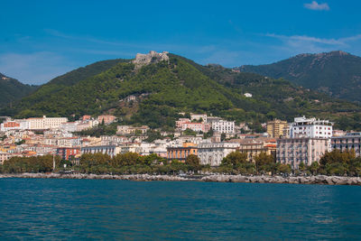 Panoramic view of salerno on the tyrrhenian sea, italy