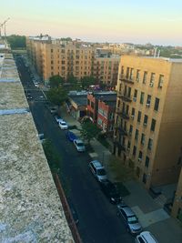 High angle view of city street