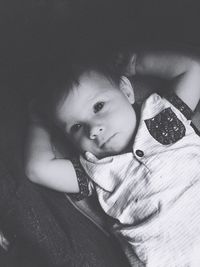 Portrait of girl playing at home