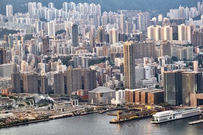 Aerial view of buildings in city