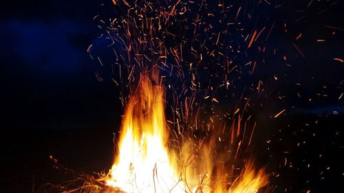 Easter fire at night
