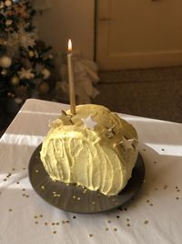 Close-up of cake on table