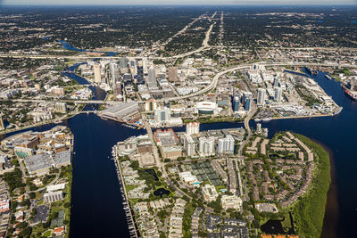 Aerial view of buildings in city