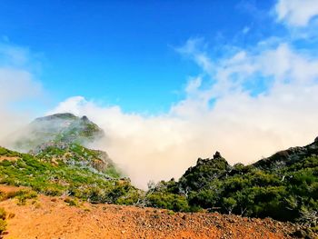 Scenic view of mountains against sky
