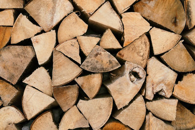 Full frame shot of firewood
