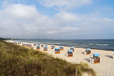 Scenic view of beach against sky