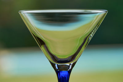 Close-up of beer glass on table