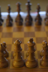 Close-up of chess pieces