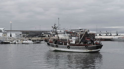 Fishing boat in the port  of tangier morocco